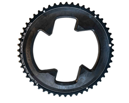 NEUTRON 11/12S AL-CARBON HOLLOW CHAINRING,BLACK (BCD110x4_52/36T)