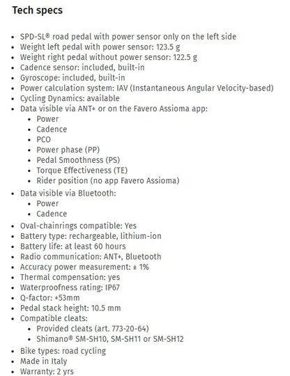 ASSIOMA PRO RS-1 POWER METER PEDAL